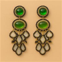 Orecchini Donna in Argento Agata Cianfrone Gioielli F217OR-ART63-NERO-VERDE